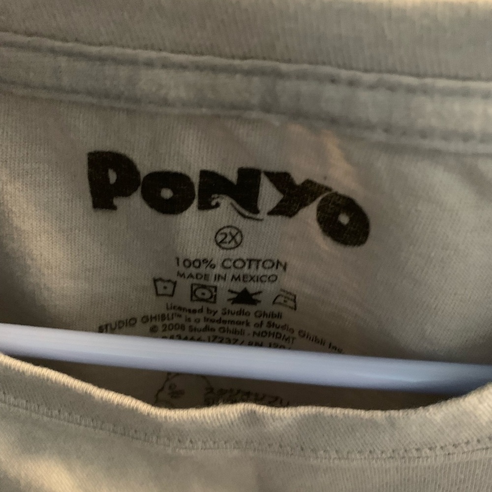 NWOT Vintage Ponyo Kids T-Shirt, 2X - Gray with Colorful Print - Picture 4 of 5